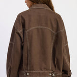 OVERSIZED TWILL BUTTON UP JACKET