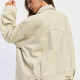 OVERSIZED TWILL BUTTON UP JACKET