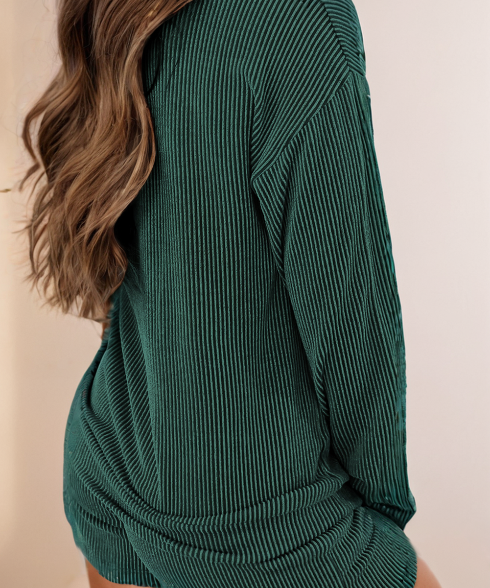 "MERRY" Graphic Long Sleeve Top and Shorts Set
