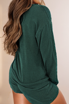 "MERRY" Graphic Long Sleeve Top and Shorts Set