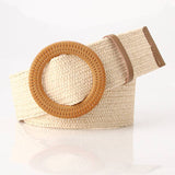 Boho Women's imitation straw wide elastic deco belt