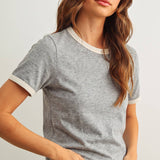 ET6334   SHORT SLEEVE RINGER TOP
