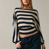 BOAT NECK DOLMAN SLEEVE SWEATER TOP