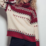 Relaxed Fit Fair Isle Turtleneck Sweater