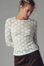 Romantic Floral Stretch Lace Layering Top