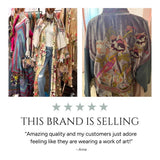 Time To Shine Denim Pants - Cream | Wide Leg Floral Slacks