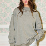 IT2594-3 | Vintage Wash Print Oversized Sweatshirt