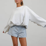 CT3552 Blouson Cropped Pullover Sweatshirt