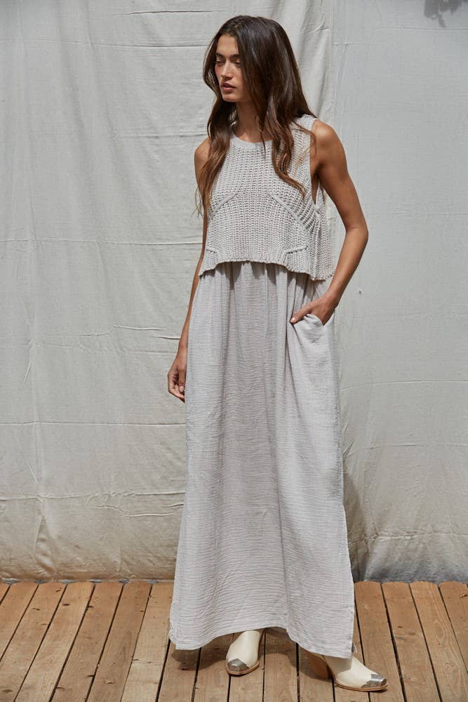 Sleeveless Flared Midi Dress