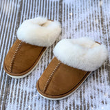 Faux Suede Plush Lined Slippers