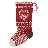 Folk Heart Christmas Stocking