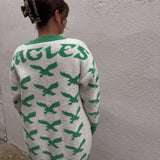 "Eagles" Heavy Weighted Fleece Cardigan