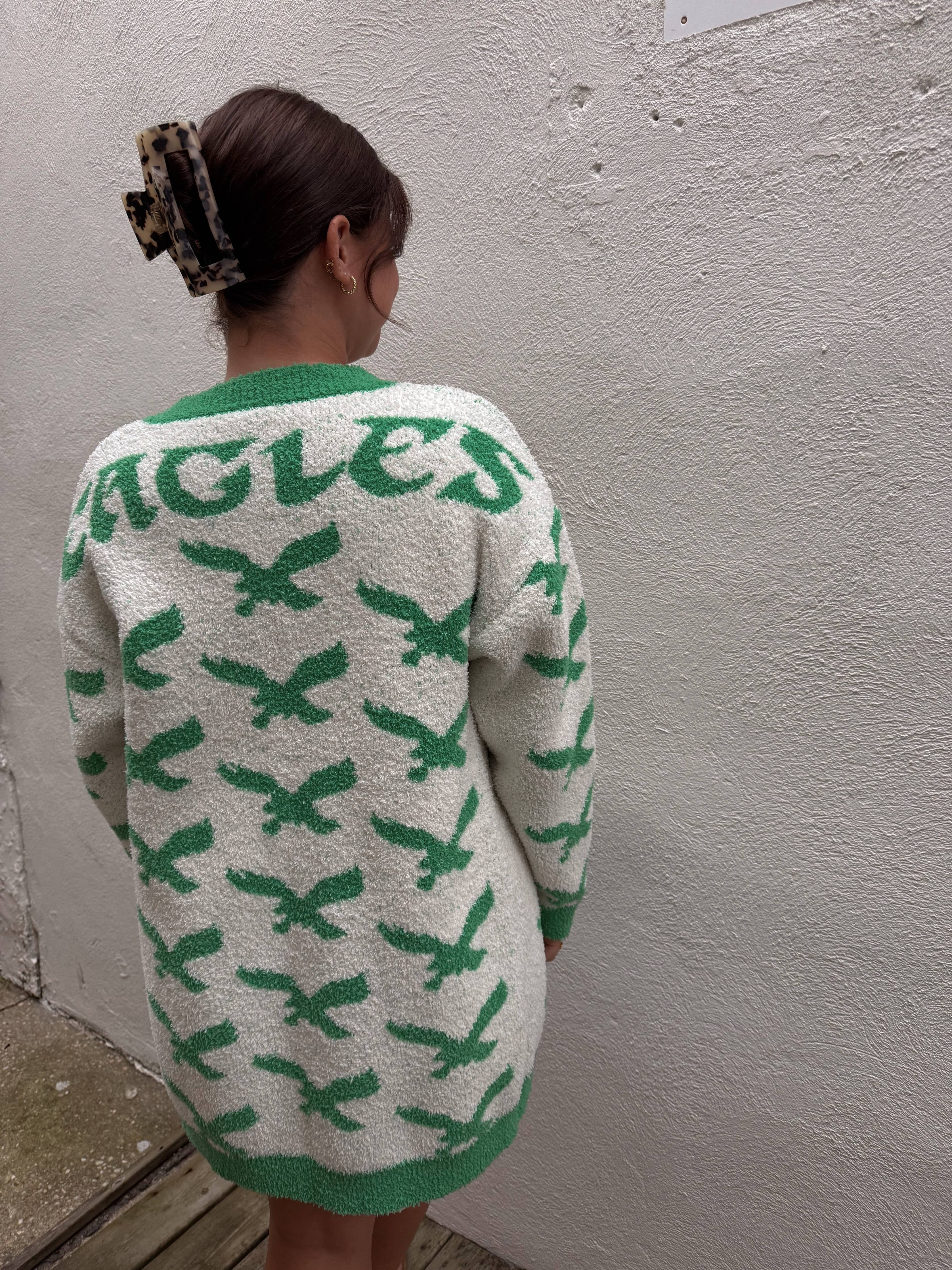 "Eagles" Heavy Weighted Fleece Cardigan