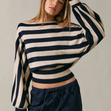BOAT NECK DOLMAN SLEEVE SWEATER TOP