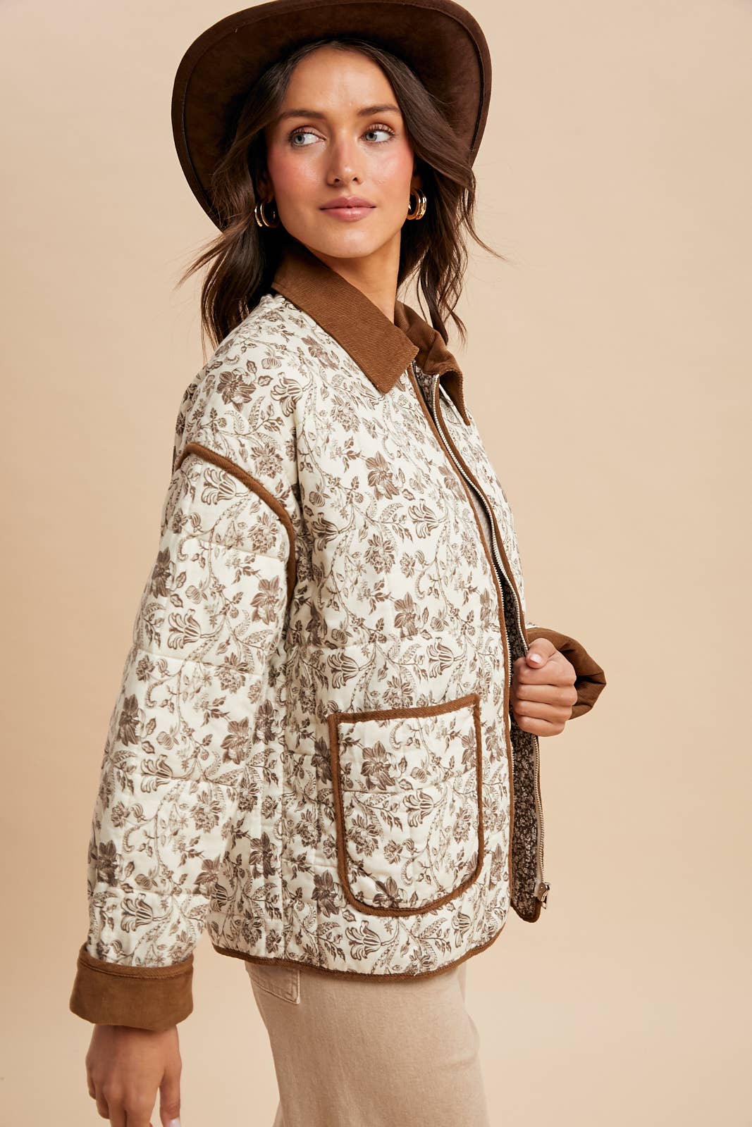 Collared Quilted Puffer Jacket