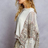 Floral Print Contrast Sweater