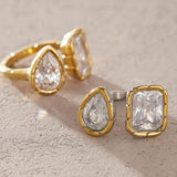 Serréa 18K Gold Non-Tarnish CZ Adjustable Ring