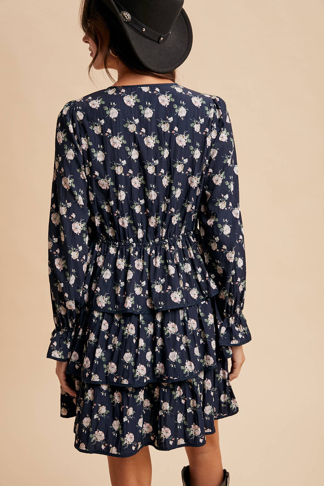 Floral Bowtie Tiered Midi Dress