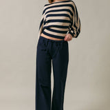 BOAT NECK DOLMAN SLEEVE SWEATER TOP