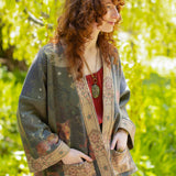 "The Messenger" Fleece Cottage Cardigan Jacket w/ Joan of Arc