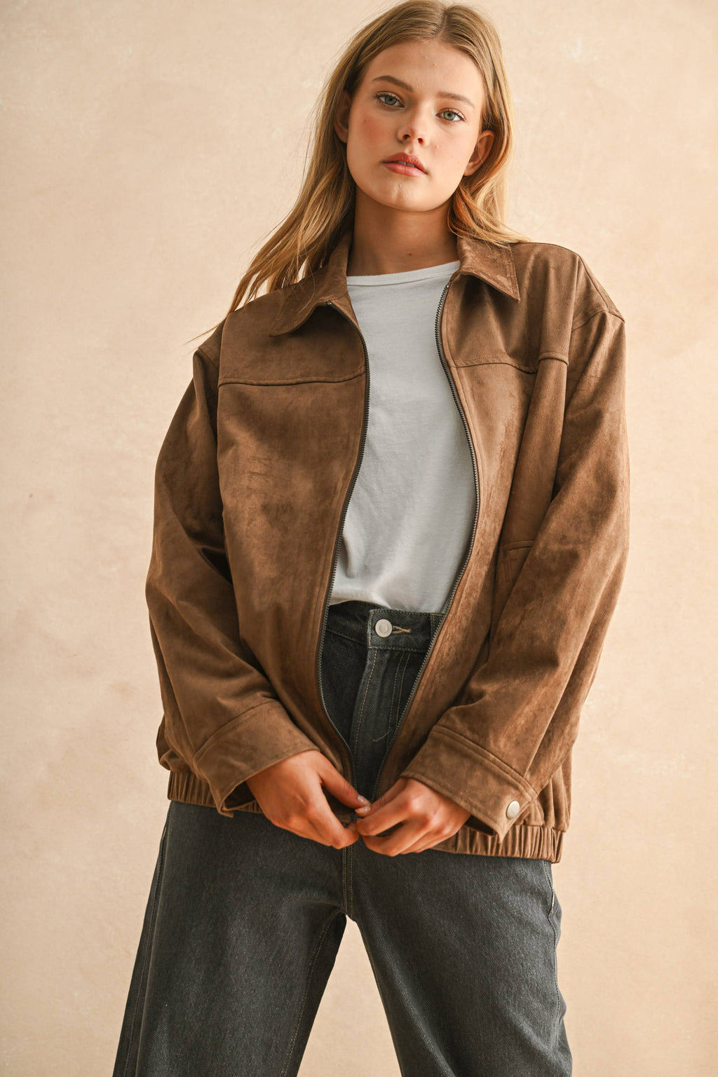 Suede Oversized Jacket