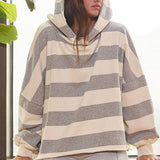 Thick Striped Fleece Hoodie