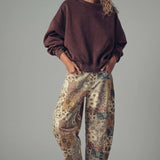 Crew Neck Comfort Washed  Spring Sweatshirt
