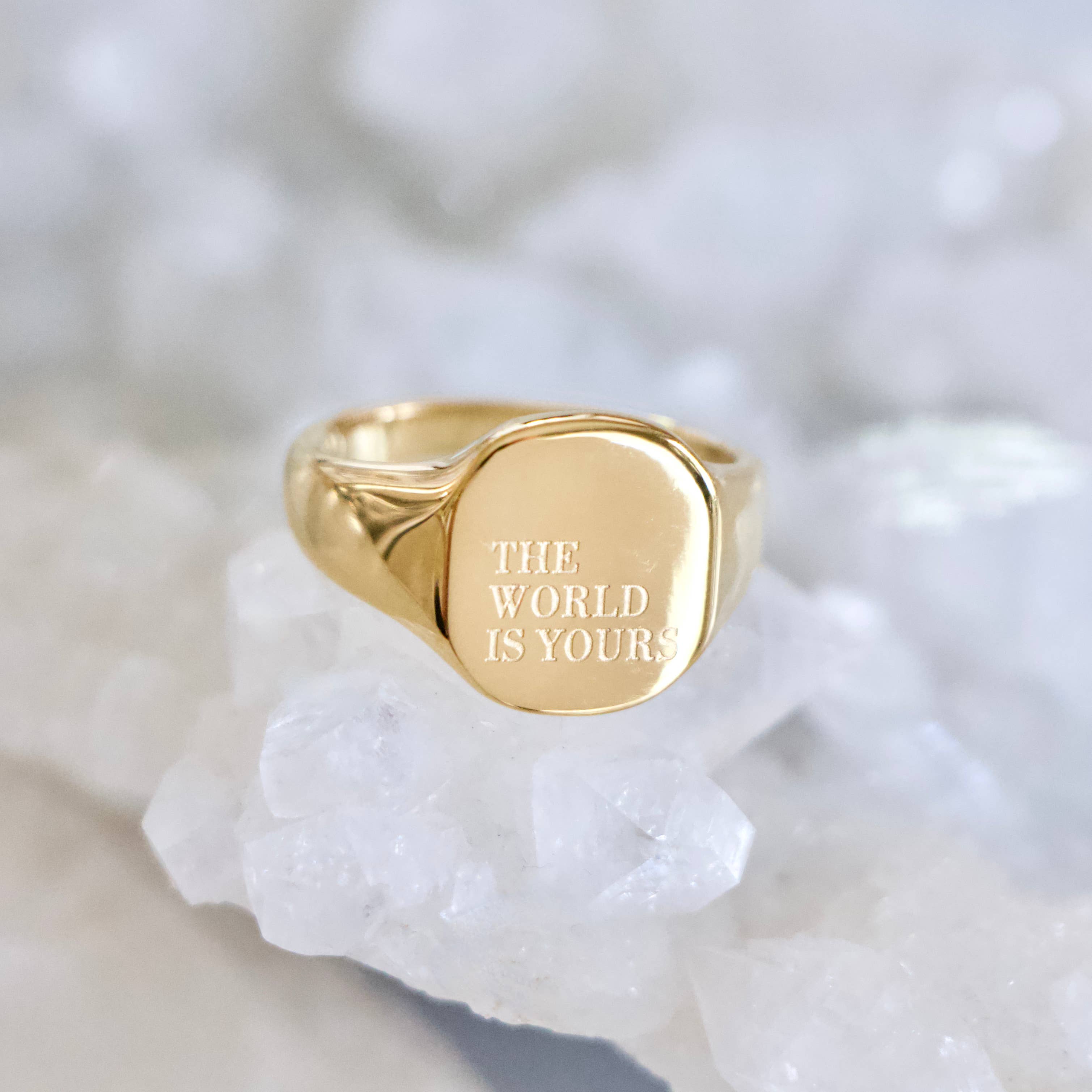 The World Is Yours Stamped Ring