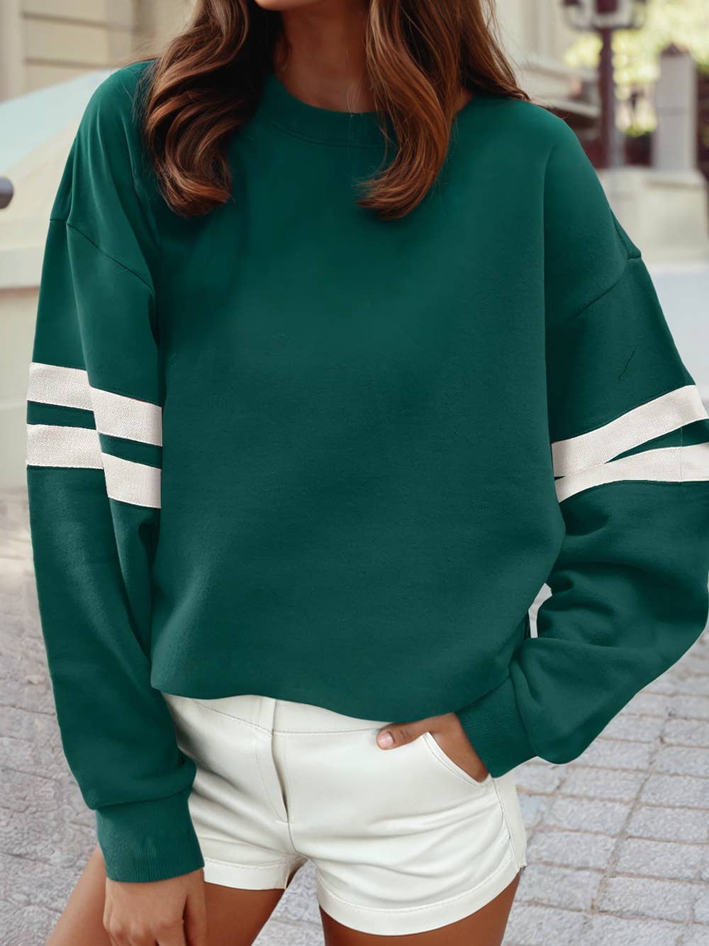 Varsity Striped Sweatshirt
