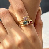 Beaufay 18K Gold Non-Tarnish Vintage Gemstone Ring