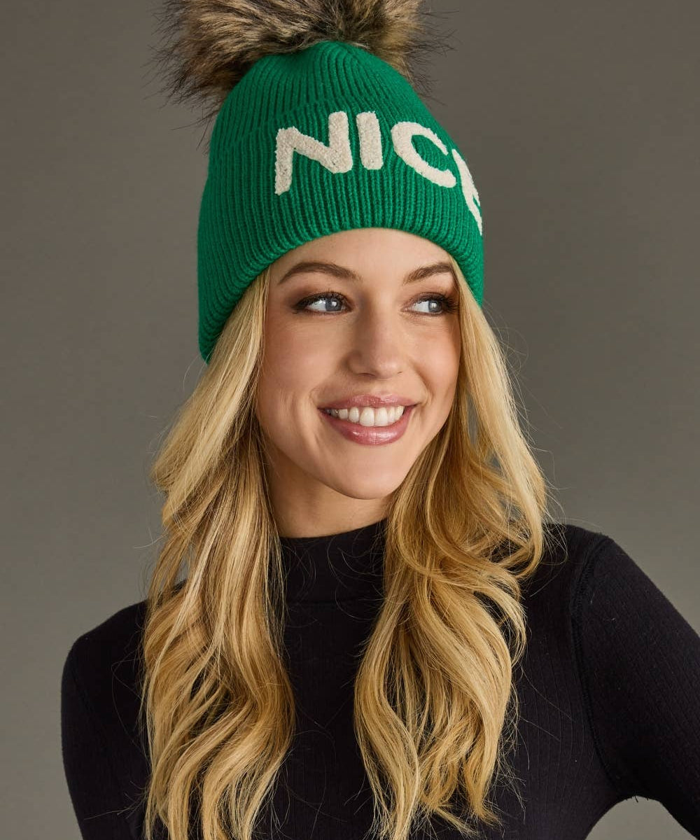 "Nice" Knit Pom Hat