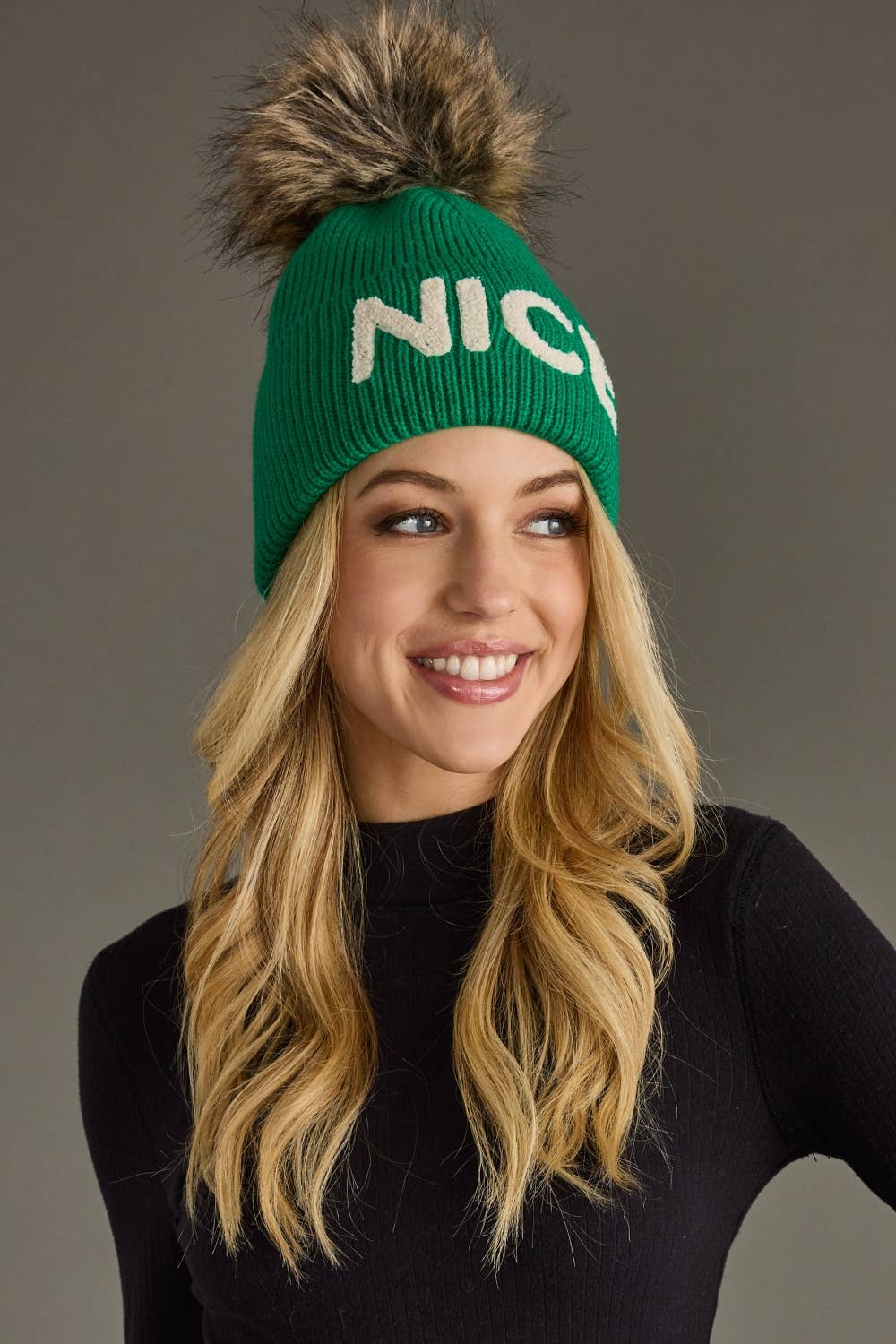 "Nice" Knit Pom Hat