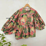 Pink & Green Floral Print Tunic