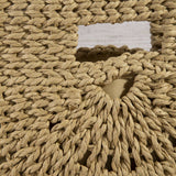 Open Weave Paper Straw Half Moon Hobo Bag