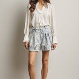 Lace Overlay Denim Shorts FP0009