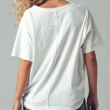 Vintage Wash V-Neck Cotton Tee