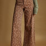 P4663ST   FLORAL PRINT STRETCHED PANTS
