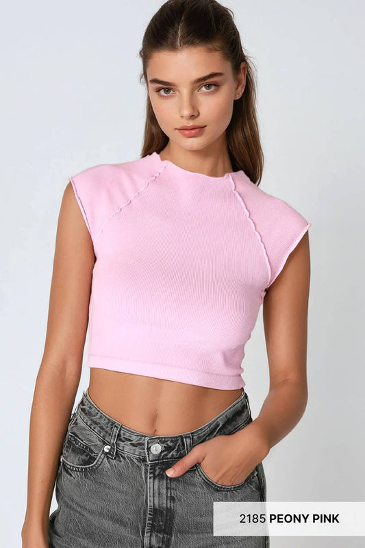 Exposed Seam Crop Top
