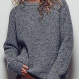Ribbed Knit Sweater & Hooded Scarf Set