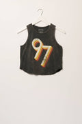"97" Crew Neck Cropped Graphic Tank Top