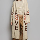 love & peace cardigan