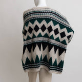 Boho Faux Fur Ruana Wrap with Cozy Pockets - Tribal Cardigan