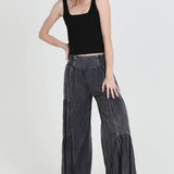 B3690-ASIS WIDE LEG PANTS WITH V YOKE WAIST BAND
