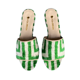 Silk Velvet Ikat Open Toe Slide