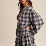 Plaid Drop-Waist Mini Dress