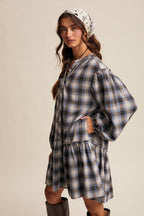 Plaid Drop-Waist Mini Dress