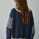 Knit Striped Floral Long Sleeve