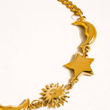 Leonora 18K Gold Non-Tarnish Sun and Star Bracelet