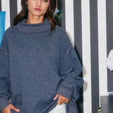 IT2594-3 | Vintage Wash Print Oversized Sweatshirt