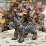 Cast Iron Schnauzer Dog Pet Statue
